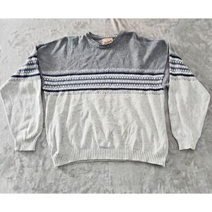 Vintage 90s Woolrich Crewneck Sweater Fair Isle Wool Men's XL Made In USA